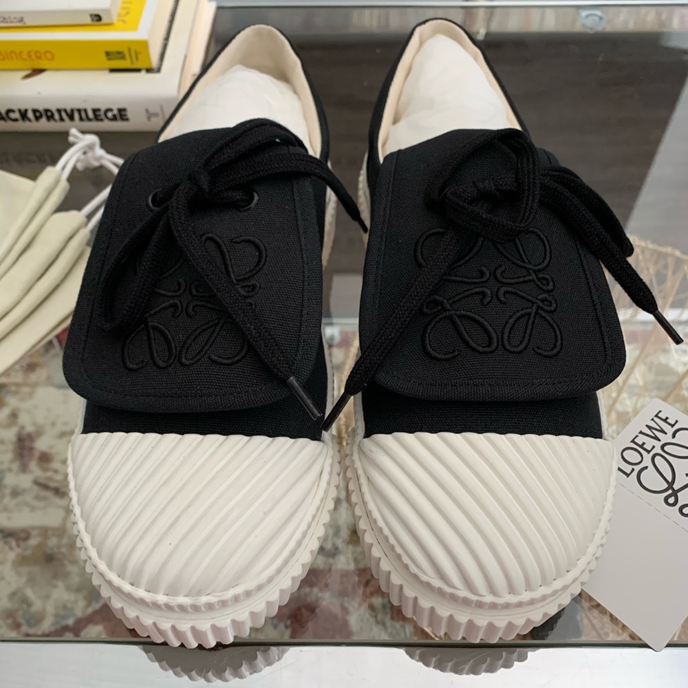 Loewe Anagram Embroidered Flap Sneakers